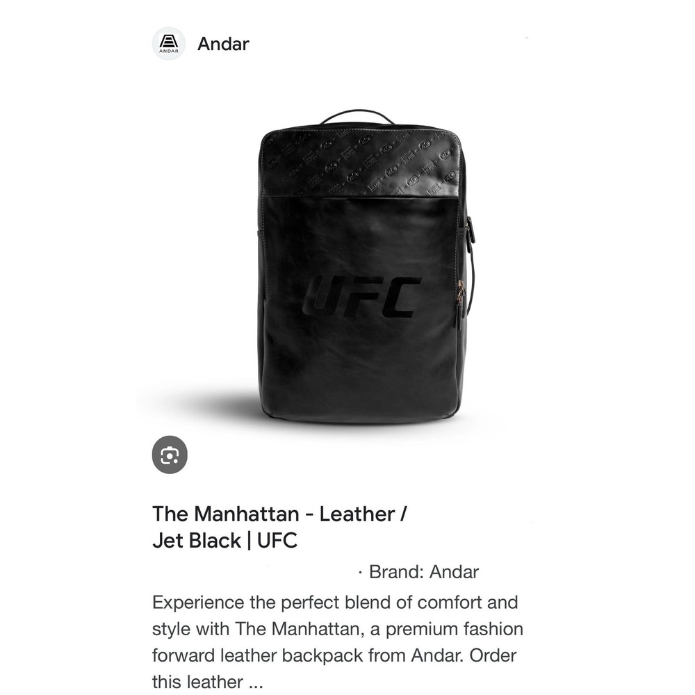 Andar The Manhattan Leather Backpack Jet Black UFC 30th Anniversary Limited New